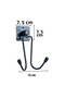 ®   Self-Adhesive Black Stainless Metal Robe and Towel Hanger - 2