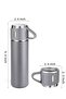 Preminium Thermos Set Stainless Steel Vacuum Thermos Set with 3 Cups 500 ml Heat Preservation for up to 12 Hours - 3