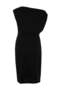 Siyah Midi Büzgü/Drape Detaylı Örme Büyük Beden Elbise TBBSS26AH00141 - 5