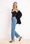 Mavi Yüksek Bel Az Esnek Straight Düz Kesim Jeans TWOSS26JE00099 - 2
