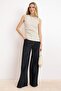 Stone Plain Fitted Crew Neck Sleeveless Paper Touch Knitted Blouse Twoss26Bz00385 - 2