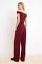 Bordo Carmen Yaka Esnek Örme Bluz/Pantolon Alt-Üst Takım TWOSS24AU00035 - 4