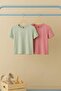 Pink-Mint 2-Piece Embroidered Girls' Plain Embroidered Knitted T-Shirt Tkdss26Ts00006 - 4
