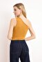 Mustard Body-Fitting Asymmetric Collar Accessory Detailed Snap Fastener Flexible Knitted Bodysuit Twoss26Bd00010 - 4