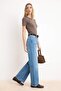 Açık Mavi More Sustainable Kemerli Yüksek Bel Uzun Boy Az Esnek Wide Leg Jeans TWOSS26JE00152 - 3