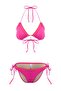 Fuchsia Triangle Covered Bikini Set with Embroidery and Charm Accessories, Regular Waist, Regular Bikini Set Tbess26Bt00067 - 5