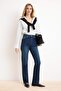 Mavi Yüksek Bel Az Esnek Slim Fit Dar Paça Jeans TWOSS26JE00041 - 2