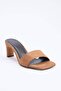 Camel Süet 6 cm Kadın Klasik Topuklu Ayakkabı TAKSS26TO00002 - 2