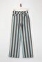 Çok Renkli DÖKÜMLÜ Çizgili Baskılı %100 Pamuk Yüksek Bel Wide Leg Jeans TWOSS26JE00232 - 5