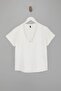 Ecru V-Neck Regular/Normal Fit Knitted T-Shirt Twoss25Ts00196 - 5