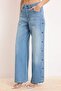 Mavi DÖKÜMLÜ Düğme Detaylı %100 Pamuk Yüksek Bel Wide Leg Jeans TWOSS26JE00081