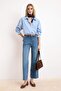 Mavi Yüksek Bel Az Esnek Culotte Bilek Boy Jeans TWOSS26JE00167