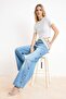 Mavi DÖKÜMLÜ Düğme Detaylı %100 Pamuk Yüksek Bel Wide Leg Jeans TWOSS26JE00081 - 3