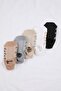 Black-Beige 5-Piece Heart Jacquard Knitted Booties Socks Thmss26Co00009 - 3