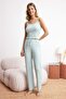 Mint Çiçek Desenli Dantelli Fitilli Örme Pijama Takımı THMSS26PT00084