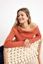 Cinnamon Fitted/Asymmetrical Collar Accessory Detailed Ribbed Stretch Knitted Blouse Twoss26Bz00072 - 4