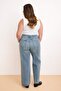 Mavi Paça Kesikli Lastikli Bel %100 Pamuk Non-Stretch Geniş Paça/Wide Leg Jeans TBBSS26CJ00016 - 4