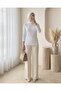 High Collar Long Sleeve Undershirt Blouse -White - 3