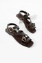 Women's Brown Cross-Strap Buckle Sandals – Flat Sole Comfortable Casual Summer Shoes Onos - 2