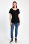 V-Neck T-Shirt with Fold-Up Sleeves