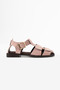 Women's Powder Suede Buckle Sandals – Flat Sole Comfortable Casual Summer Women's Sandals Shoes Calına - 2