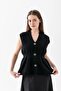 Women's soft angora button detailed vest - 7