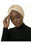 Crystal Tulle Lined Beige Ready-Made Turban Hijab Evening Dress Bonnet Fdn2016-212