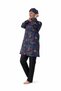 Zippered Digital Printed Tie-Waist Hijab Swimsuit with Bonnet Gift - Colorful - 5