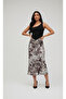 Batik Patterned Satin Maxi Skirt - 4