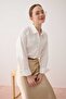 Off-Shoulder Basic Shirt - White -