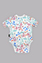 100% Cotton Ruffled Watermelon Sleeves Snap Fastener Flamingo Baby Bodysuit - 6