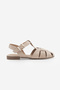 Women's Genuine Leather Ankle-Strap Buckled Closed-Toe Everyday Sandals Yenzar Beige Suede - 3