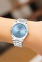 Steel Cord Steel Case Women Wrist Watch Silver-Blue Sdfer188 - 2