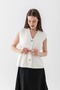 Women's soft angora button detailed vest - 4