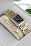 Steel Cord & Case Women Wrist Watch, 3Atm Water Resistant Silver-Gold-Green Sdfer176 - 2
