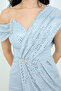 Patterned Sequin Design Long Dress - Baby Blue - 2