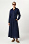 Women's Becca Gloss Pocketed Elastic Waist Indigo Long Woven Skirt - 7
