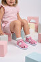 Winco Baby Girl Single Velcro Leather Soft First Step Sandals Pink Color - 2