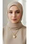 Zircon Stone Heart Necklace with Auger Chain - 3