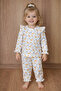 Girl's Patterned Pajama Set 100% Cotton Combed Cotton - 3