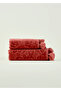 100% Cotton Rose Jacquard Hand Towel Plum (30x50 cm) - 4