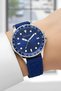 Silver Wrist Watch with Navy Blue Silicone Band - Women's Bracelet Fc 03282S.02 Sdfer096 - 2