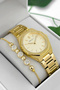 Steel Cord & Case Women Wrist Watch, 3Atm Water Resistant Gold Sdfer174 - 2