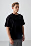 Black Cotton Thick Soft Textured Oversize Fit Printed Men's T-Shirt - 88374 - 4