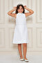 White Sequined Girls' Evening Dress with Detachable Tail - 2