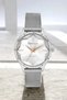 Stylish Steel Case and Mesh Cord, Women's Wristwatch, Original Silver-White Sdfer148