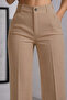 Imported Double Face High Waist Pleated Palazzo Pants - 3
