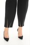 Plus Size Mom Fit Women's Trousers with Stone Detail on the Legs - 2