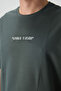 Khaki Cotton Thick Surface Textured Oversize Fit Printed Men's T-Shirt - 88372 - 3