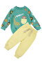 Baby Boy Green Pocket Monkey Printed Set of 2 - 2
